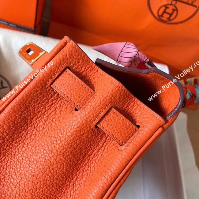 Hermes original Togo leather kelly bag KL320 orange