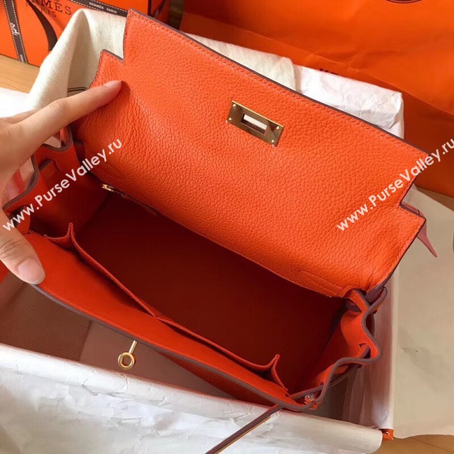 Hermes original Togo leather kelly bag KL320 orange