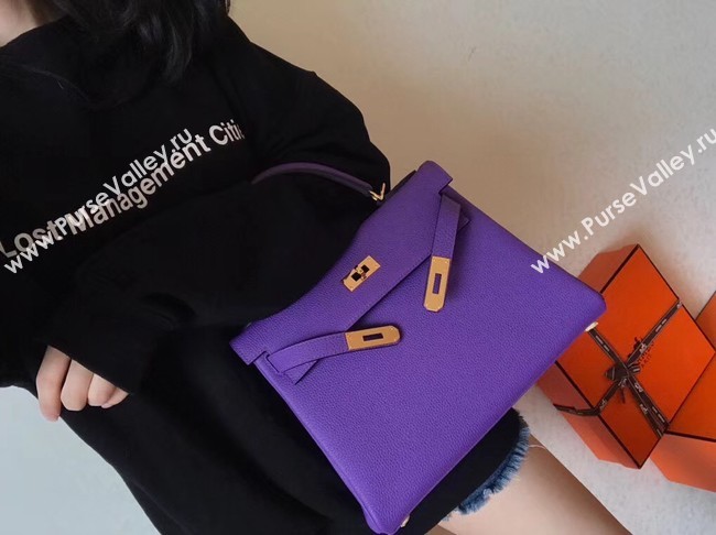 Hermes original Togo leather kelly bag KL320 purple