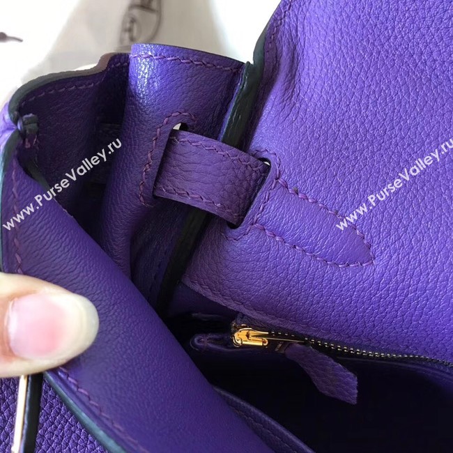 Hermes original Togo leather kelly bag KL320 purple