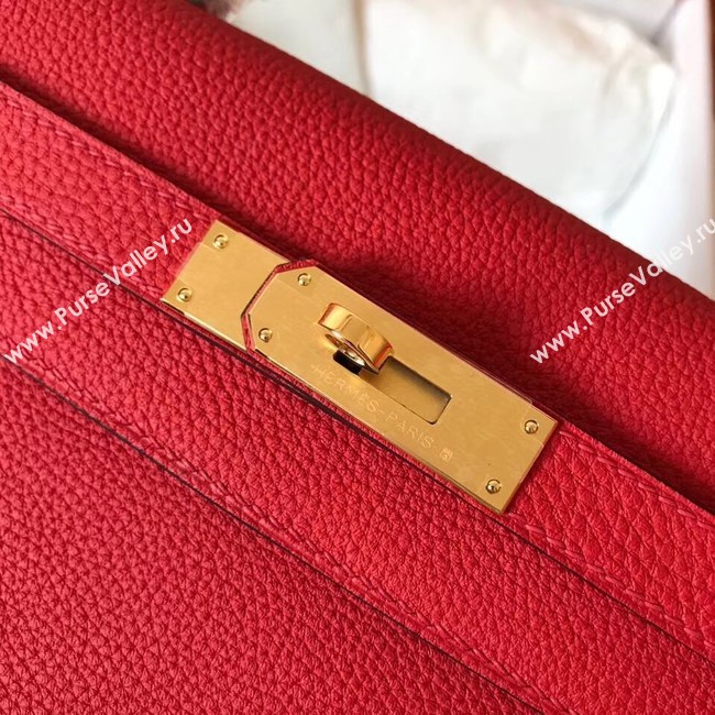 Hermes original Togo leather kelly bag KL320 red