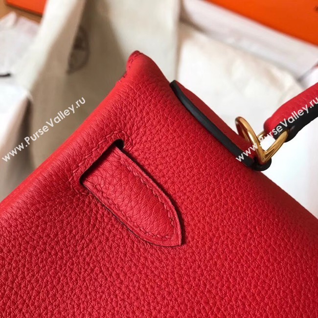 Hermes original Togo leather kelly bag KL320 red
