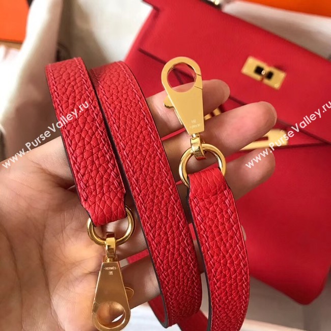 Hermes original Togo leather kelly bag KL320 red