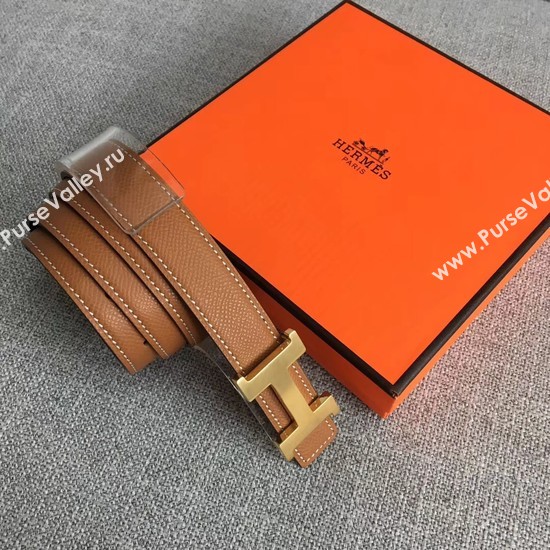 Hermes original epsom leather belts wide 2.5CM 2714 Camel