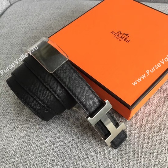 Hermes original epsom leather belts wide 2.5CM 2714 black