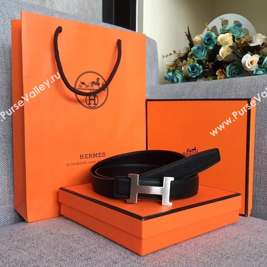 Hermes original epsom leather belts wide 2.5CM 2714 black