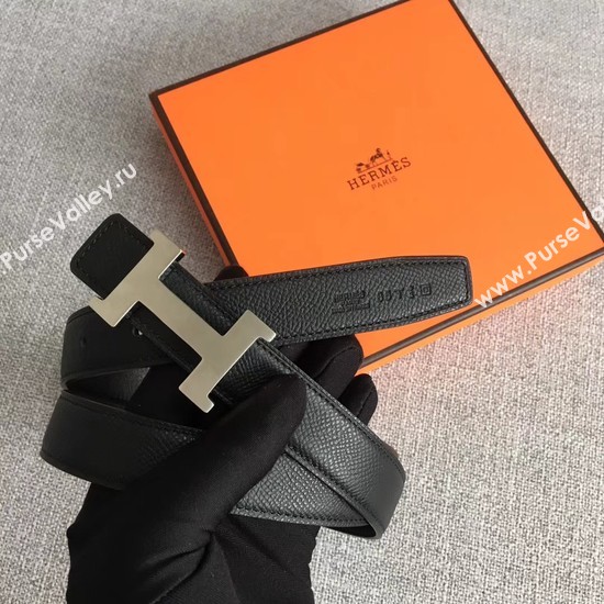 Hermes original epsom leather belts wide 2.5CM 2714 black