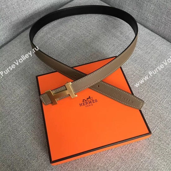 Hermes original epsom leather belts wide 2.5CM 2714 grey