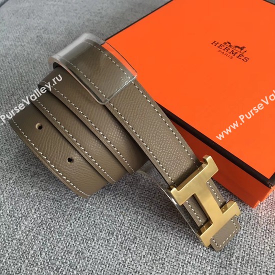 Hermes original epsom leather belts wide 2.5CM 2714 grey