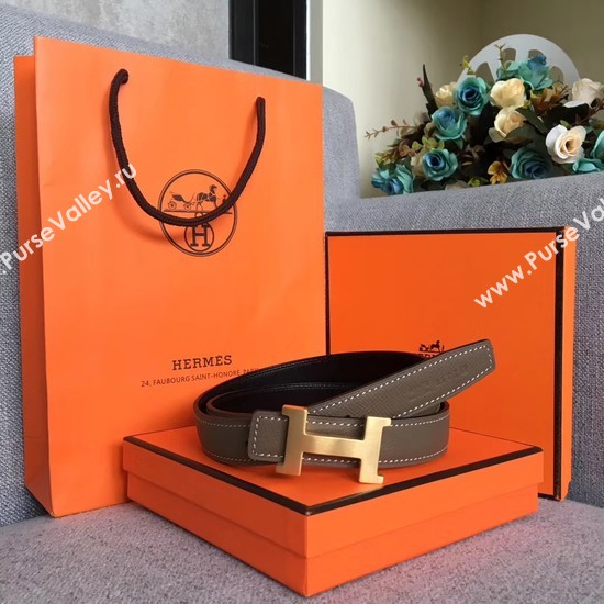 Hermes original epsom leather belts wide 2.5CM 2714 grey