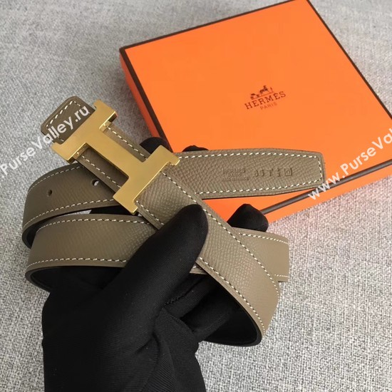 Hermes original epsom leather belts wide 2.5CM 2714 grey
