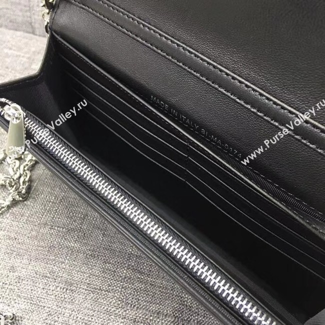 LADY DIOR CLUTCH IN BLACK CANNAGE LAMBSKIN S0204
