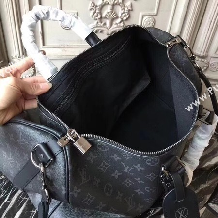 Louis Vuitton Monogram Eclipse Canvas KEEPALL 41418 LF Black