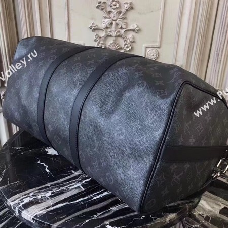 Louis Vuitton Monogram Eclipse Canvas KEEPALL 41418 LF Black