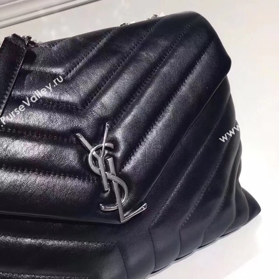 SAINT LAURENT Loulou Monogram medium quilted leather shoulder bag 74558 black