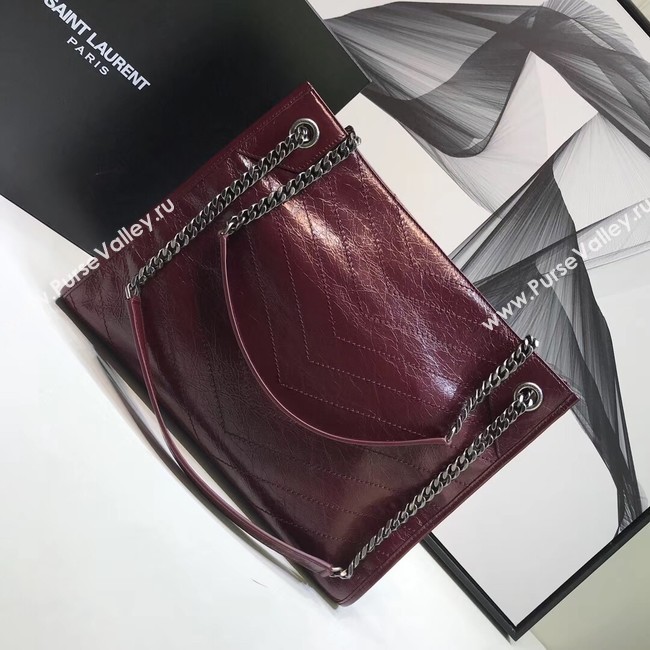 SAINT LAURENT Niki Medium leather shoulder bag 5814 Burgundy