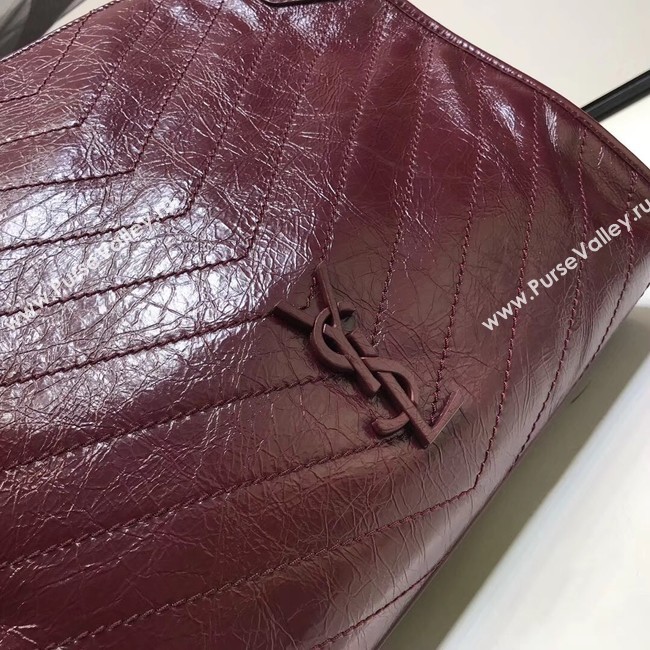 SAINT LAURENT Niki Medium leather shoulder bag 5814 Burgundy