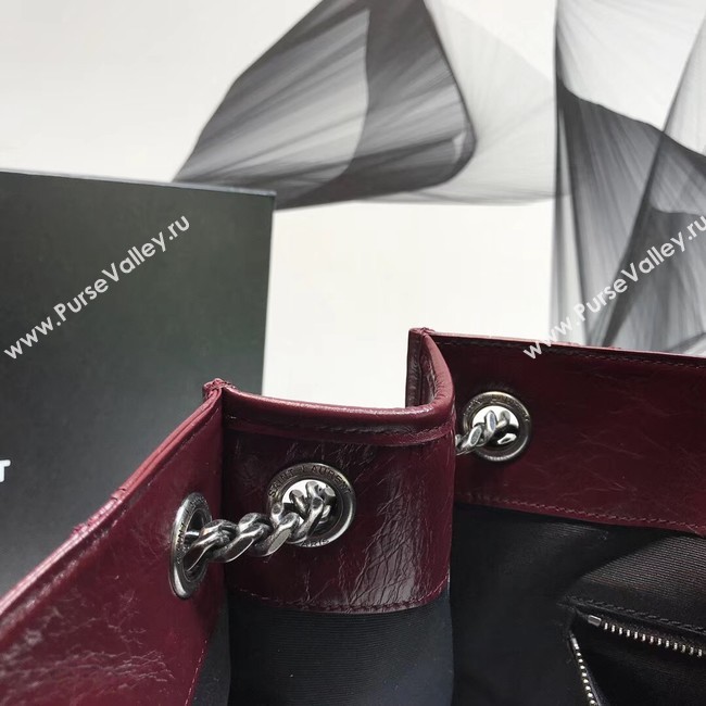 SAINT LAURENT Niki Medium leather shoulder bag 5814 Burgundy