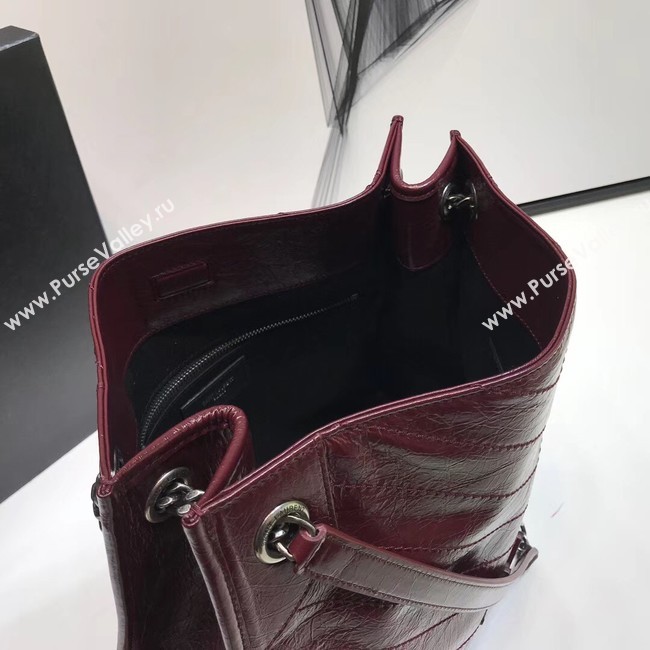 SAINT LAURENT Niki Medium leather shoulder bag 5814 Burgundy