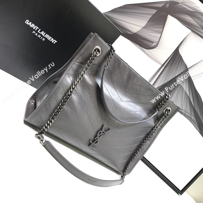 SAINT LAURENT Niki Medium leather shoulder bag 5814 grey