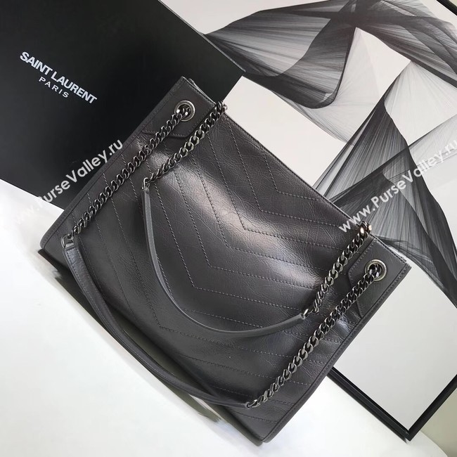 SAINT LAURENT Niki Medium leather shoulder bag 5814 grey
