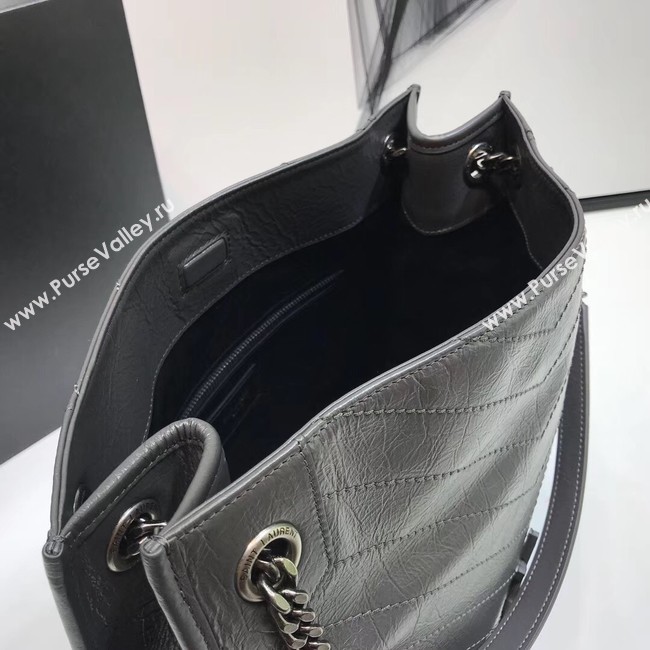 SAINT LAURENT Niki Medium leather shoulder bag 5814 grey