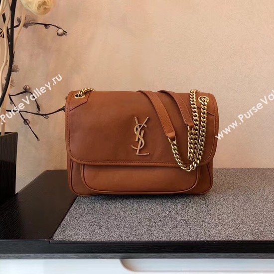 SAINT LAURENT Niki monogram medium leather shoulder bag 504865 Camel