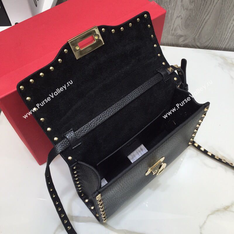 VALENTINO Rockstud leather cross-body bag 76357 black