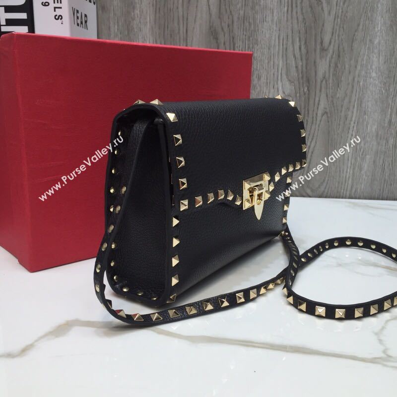 VALENTINO Rockstud leather cross-body bag 76357 black