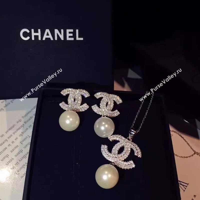 Chanel necklace earrings chanel suit 3816