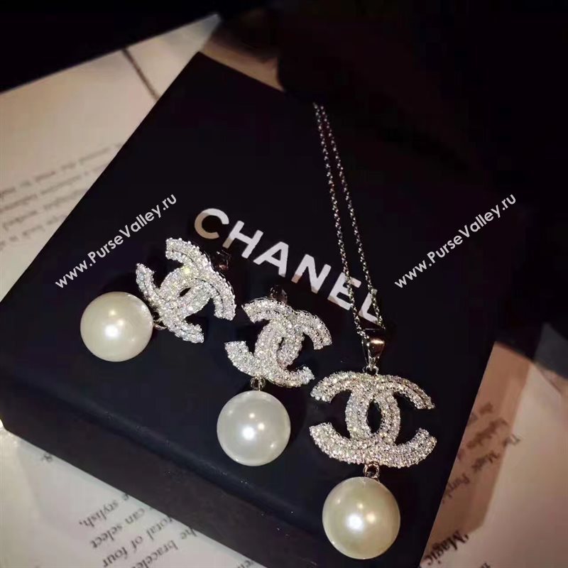 Chanel necklace earrings chanel suit 3816