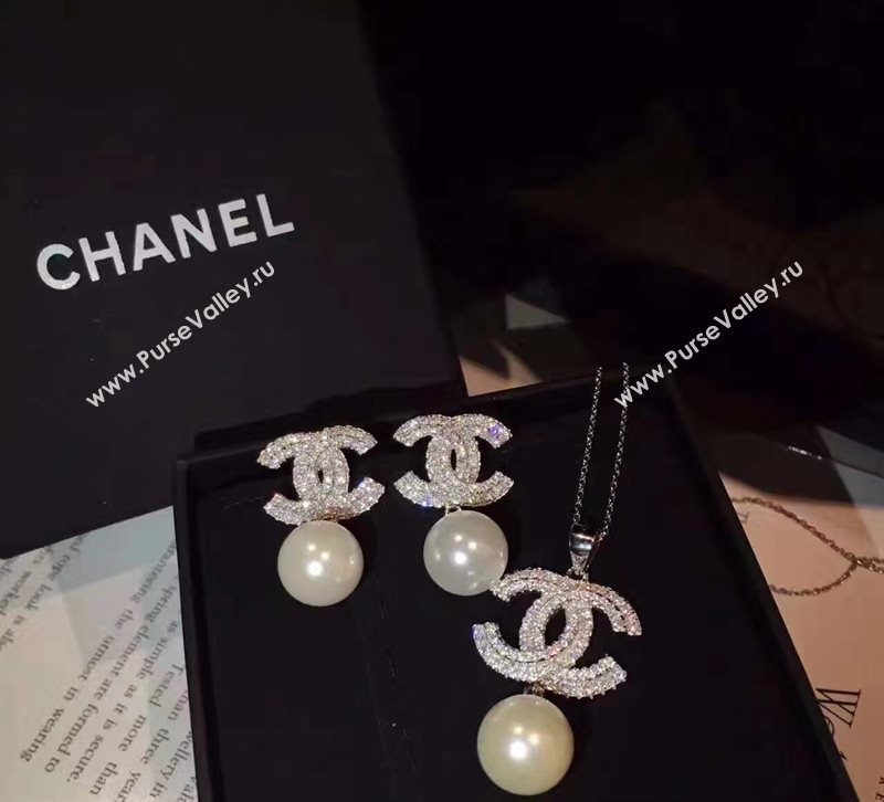 Chanel necklace earrings chanel suit 3816