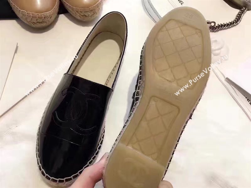Chanel paint lambskin black flat shoes 3940
