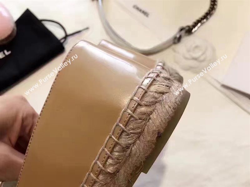 Chanel paint lambskin apricot flat shoes 3941