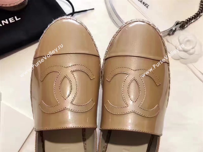 Chanel paint lambskin apricot flat shoes 3941