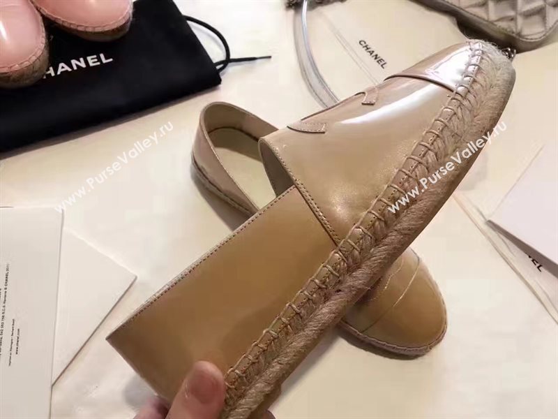 Chanel paint lambskin apricot flat shoes 3941