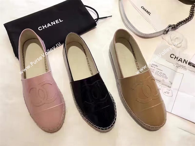 Chanel paint lambskin apricot flat shoes 3941