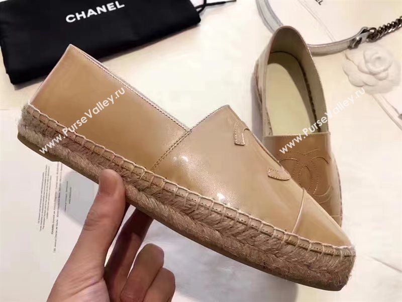 Chanel paint lambskin apricot flat shoes 3941