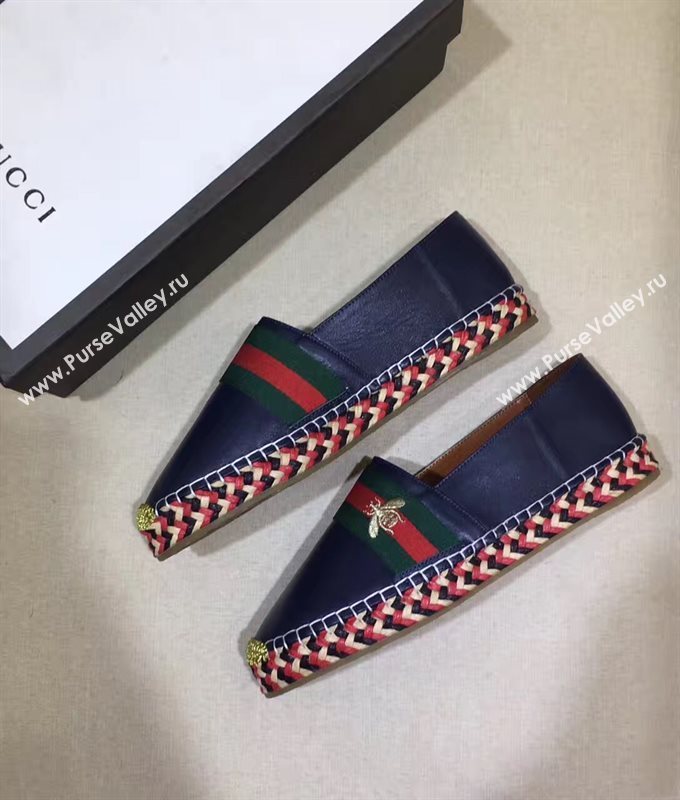 Gucci lambskin v canvas white flat shoes 3953