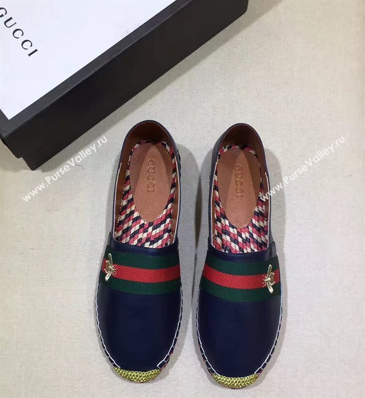 Gucci lambskin v canvas white flat shoes 3953