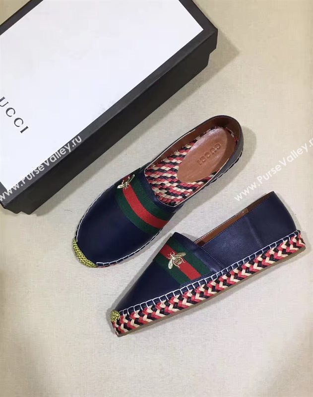 Gucci lambskin v canvas white flat shoes 3953