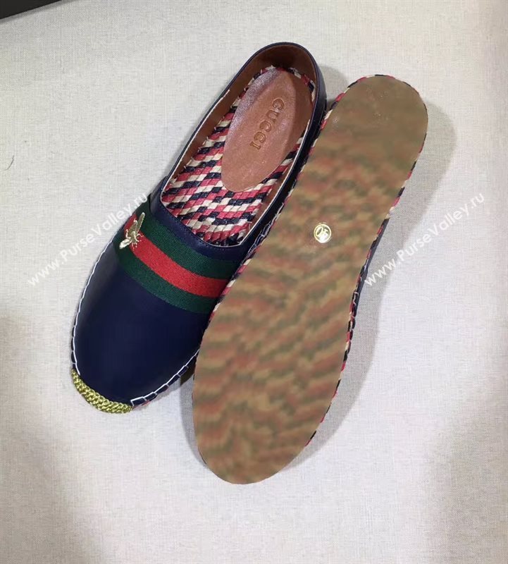 Gucci lambskin v canvas white flat shoes 3953