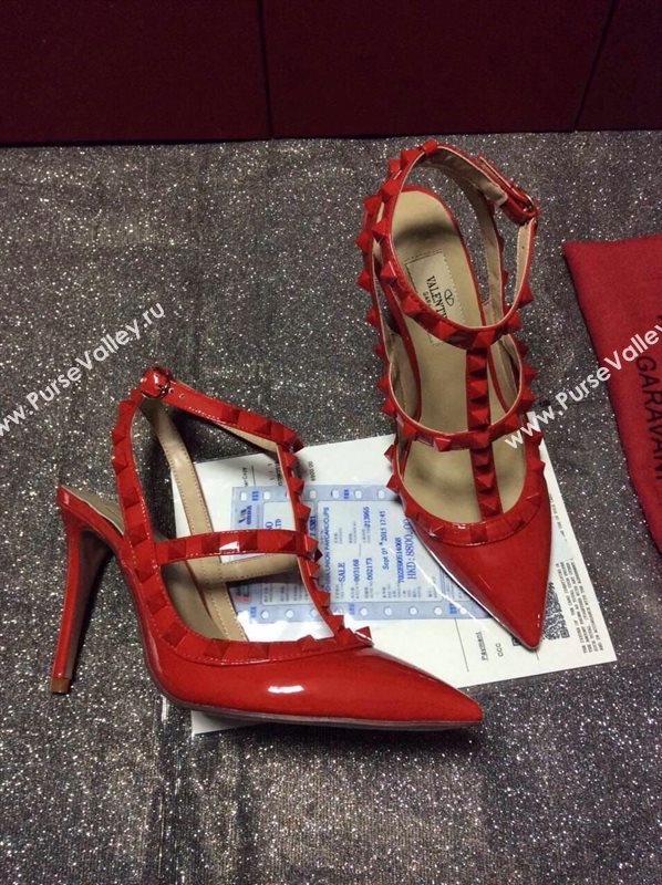 Valentino sandals heels stud red paint shoes 3965