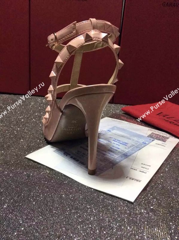 Valentino paint pink sandals stud heels shoes 3966