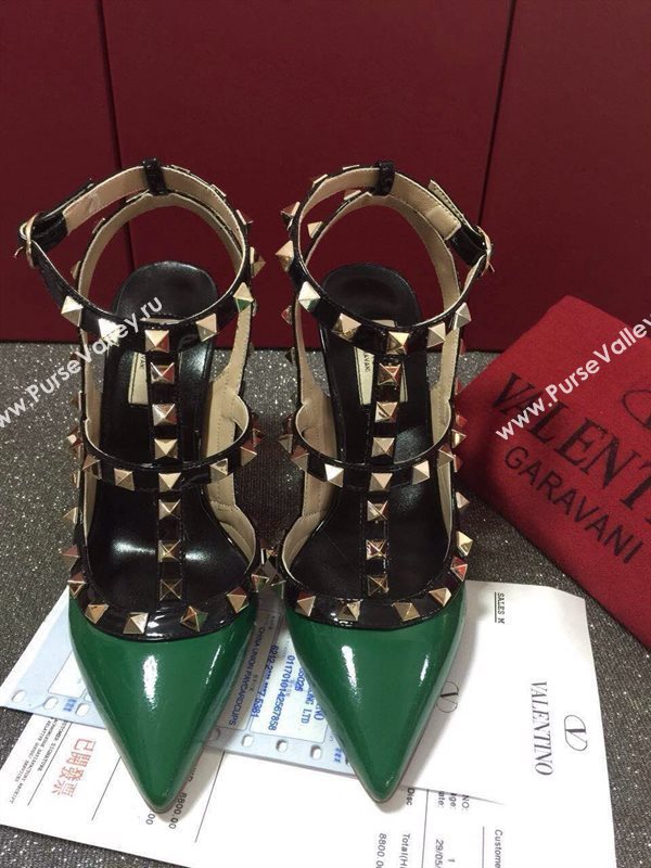 Valentino sandals heels paint stud gold shoes 3968