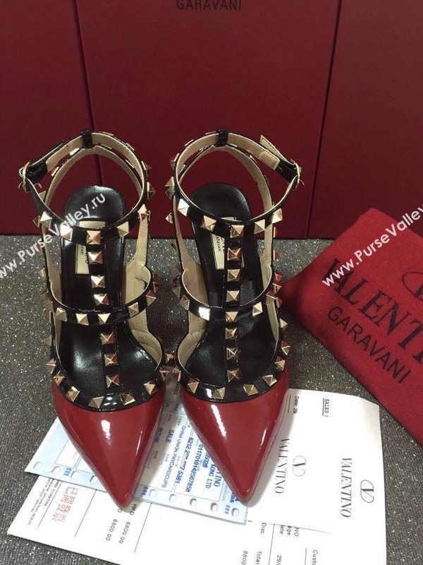 Valentino sandals heels paint stud gold shoes 3968