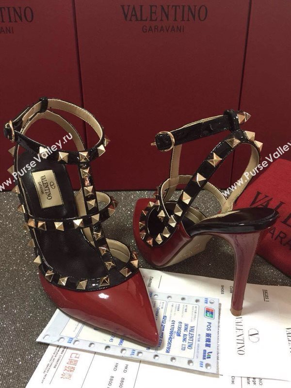 Valentino sandals heels paint stud gold shoes 3968