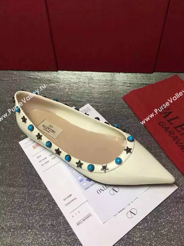 Valentino paint cream sandals stud flats shoes 3969
