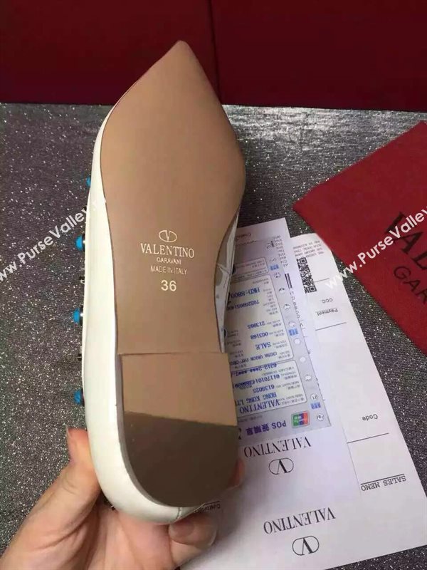 Valentino paint cream sandals stud flats shoes 3969