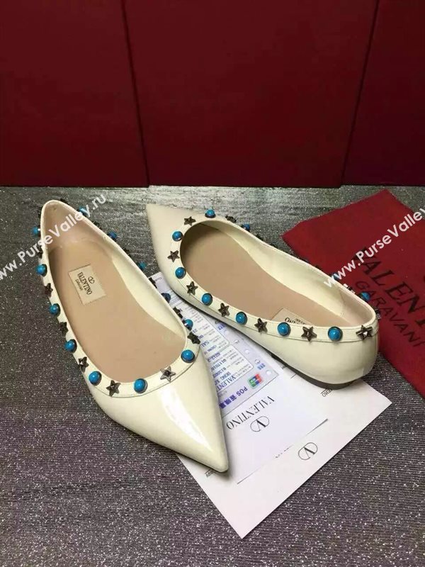 Valentino paint cream sandals stud flats shoes 3969